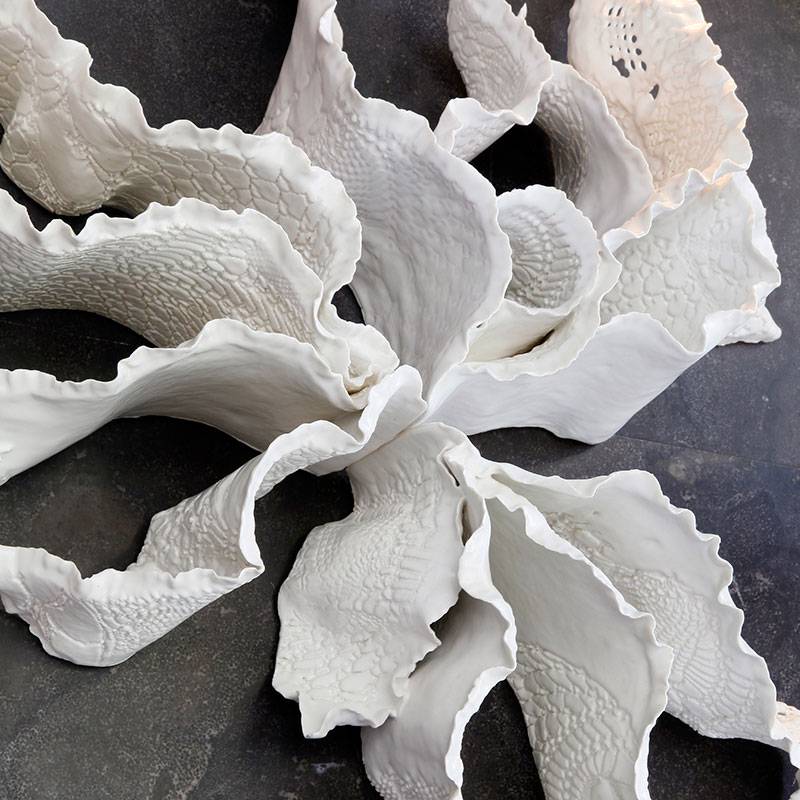 Porcelain Wall Sculpture Algues