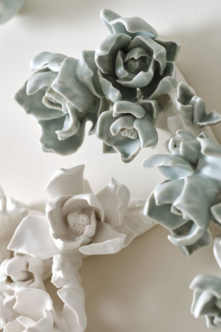 Porcelain wall art detail