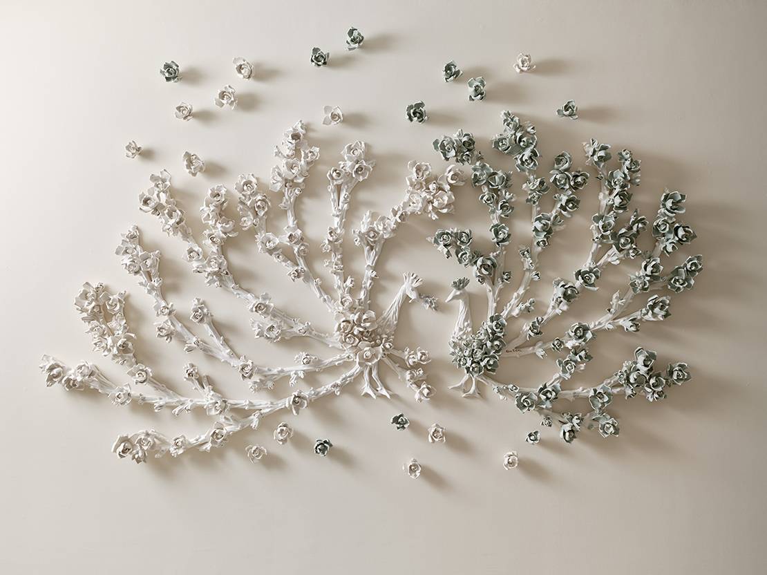 Porcelain mural art installation